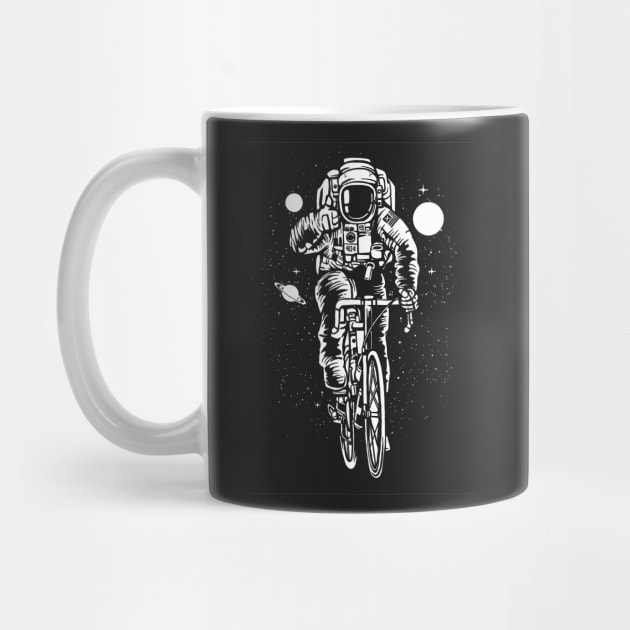 Astronaut Riding Bicycle Funny Science Hipster Design by stockwell315designs